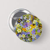 Mooie array van kleurrijke bloemen ronde button 5,7 cm (Voorkant /achterkant)