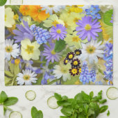 Mooie array van kleurrijke bloemen, theedoek (Gevouwen)