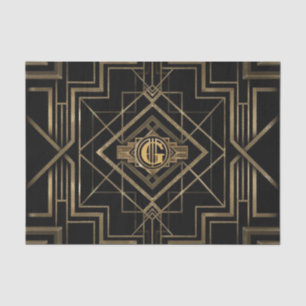 Mooie Art Deco Gatsby Monogram 1920 Tissuepapier
