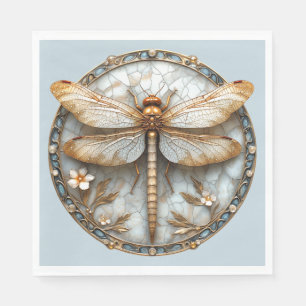 Mooie Art Deco Libelle Goud Parels Bloemen Servet