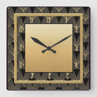 Mooie Art Deco Patterned Vierkante Klok