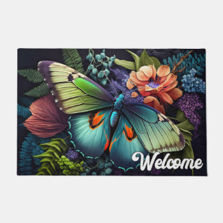 Mooie artistieke vlinder illustratie deurmat