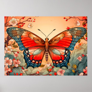 Mooie Artistieke Vlinder Illustratie Kunst Poster