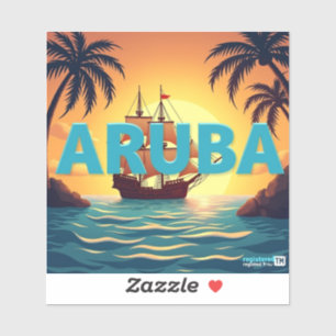 Mooie Aruba zonsondergang Sticker