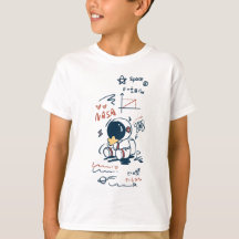 Mooie astronaut ruimte cartoon grafische kinder T-