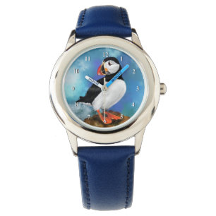 Mooie Atlantic Puffin Bird Painting Watch Horloge