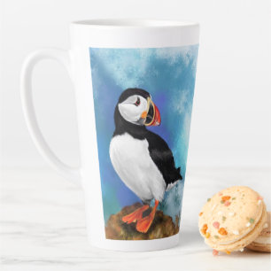 Mooie Atlantische puffin-vogel - Schilderen  Latte Mok