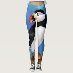 Mooie Atlantische puffin-vogelschilderkunst Leggings