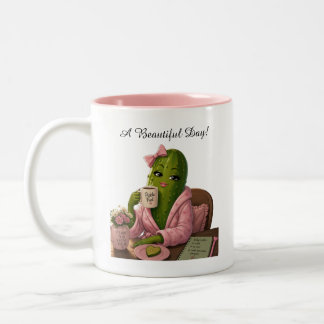 Mooie Augurk in de Ochtend Tweekleurige Koffiemok