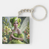 Mooie August Fairy in Gladioli Sleutelhanger (Achterkant)