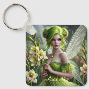 Mooie August Fairy in Gladioli Sleutelhanger