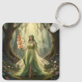 Mooie August Peridot Fairy Sleutelhanger (Achterkant)
