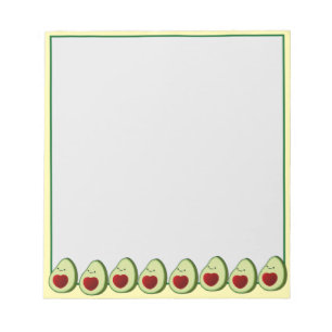 Mooie Avocadotekening Op Maat Geel en Groen Notitieblok