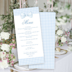 Mooie baby blauwe vlinderdas in geruite baby jonge menu