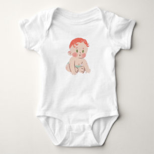 Mooie baby body met rode haren romper
