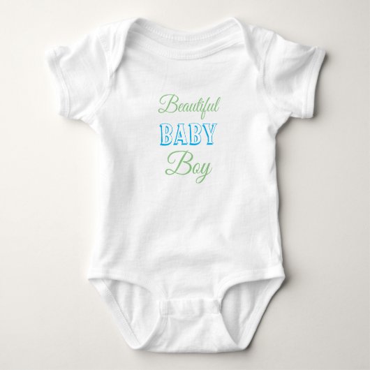 Mooie Baby Boy Blue Sage Green Romper (Voorkant)
