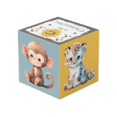 Mooie baby dieren foto naam voor kinderkamer groen kubus (Achter hoekig)