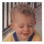 Mooie baby dieren foto naam voor kinderkamer groen kubus (Voorkant)