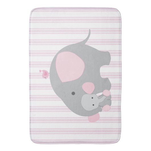 Mooie baby Girl Pink Elephant Badmat (Voorkant Verticaal)
