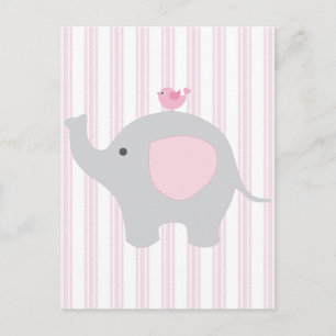 Mooie baby Girl Pink Elephant Briefkaart