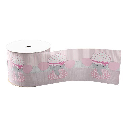 Mooie baby Girl Pink Elephant Grosgrain Lint (Spoel)