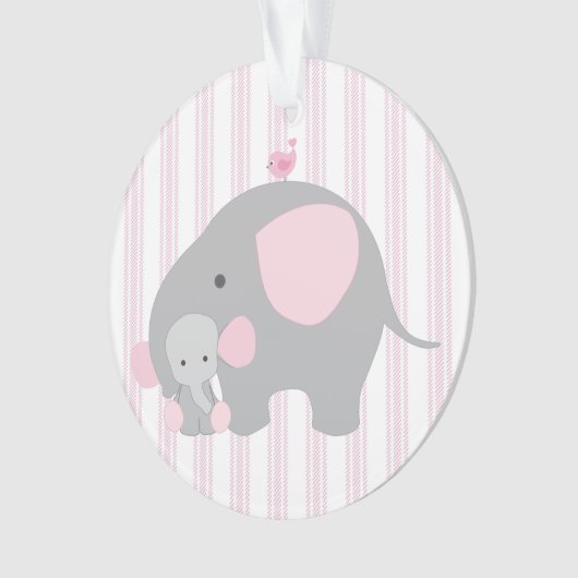 Mooie baby Girl Pink Elephant Ornament (voorkant)