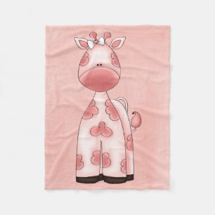 Mooie baby Girl Pink Giraffe Fleece Deken