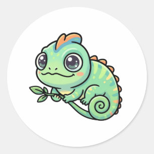 Mooie Baby Groene Kameleon Klassieke Sticker