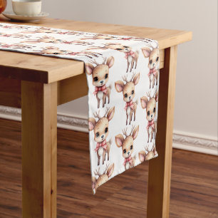 Mooie baby herten cartoon illustratiepatroon medium tafelloper