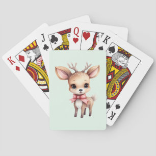 Mooie baby herten cartoonillustratie pokerkaarten