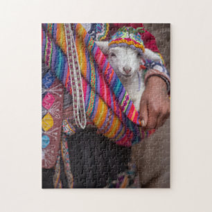 Mooie baby lamschaap Peruaanse legpuzzel