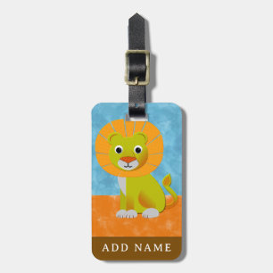 Mooie baby leeuw overal print patroon bagagelabel