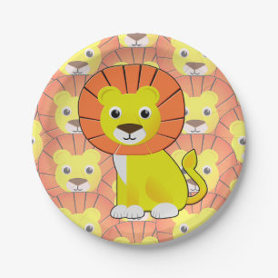 Mooie baby leeuw overal print patroon papieren bordje