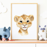 Mooie baby leeuw safari kinderkamer muurkunst