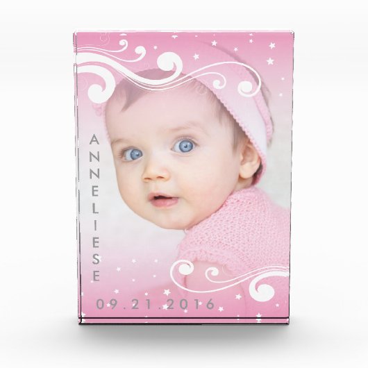 Mooie Baby Meisje Foto met Naam en Datum (Voorkant)