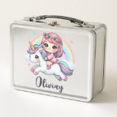 Mooie baby meisje op eenhoorn (Voorkant)