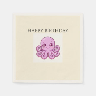 Mooie Baby Octopus Verjaardagsservetten Servet