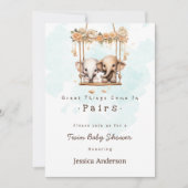 Mooie Baby Olifant Jongens of Meisjes Twin Baby Sh Kaart (Voorkant)