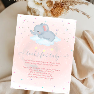 Mooie baby olifant, Wollen, Sterren Baby Shower Informatiekaartje