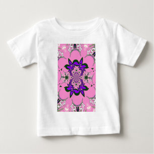 Mooie Baby Roze Bloemen Paarse Schaduw Motief Art