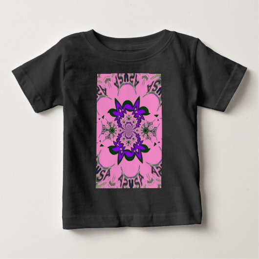 Mooie Baby Roze Bloemen Paarse Schaduw Motief Art (Voorkant)