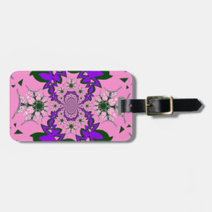Mooie Baby Roze Bloemen Paarse Schaduw Motief Art Bagagelabel