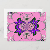Mooie Baby Roze Bloemen Paarse Schaduw Motief Art Briefkaart (Voorkant / Achterkant)