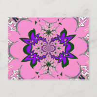 Mooie Baby Roze Bloemen Paarse Schaduw Motief Art