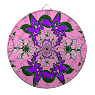Mooie Baby Roze Bloemen Paarse Schaduw Motief Art Dartbord