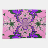 Mooie Baby Roze Bloemen Paarse Schaduw Motief Art Theedoek (Horizontaal)