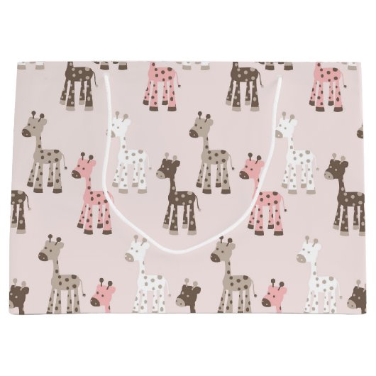 Mooie Baby Roze Giraffe Large Cadeautasje (Voorkant)