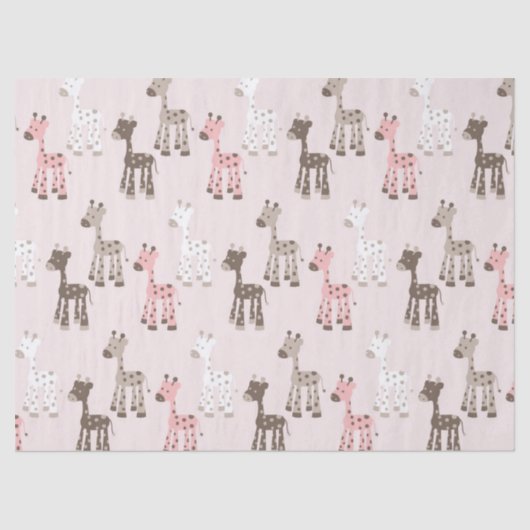 Mooie Baby Roze Giraffe Tissuepapier (Voorkant)
