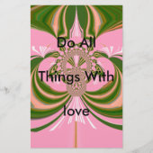 Mooie baby roze groene en witte Kaleidoscoop Briefpapier (Voorkant)