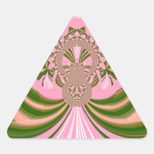 Mooie baby roze groene en witte Kaleidoscoop Driehoek Sticker